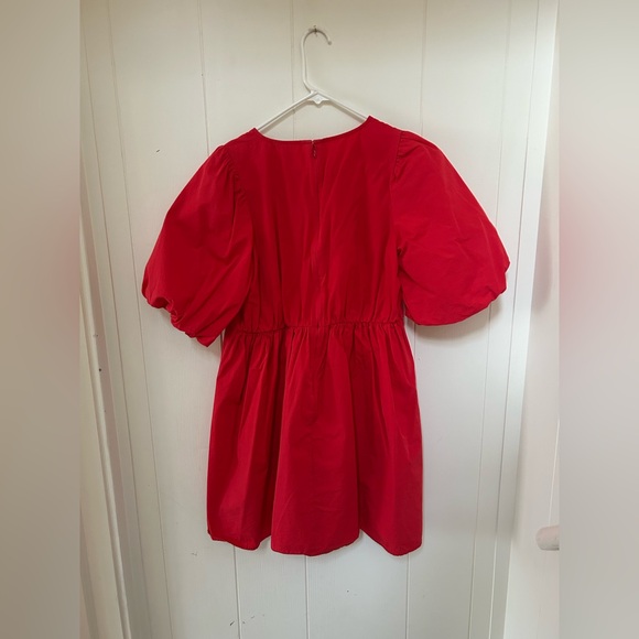 Bright coral Madewell dress with full sleeve - Picture 2 of 2